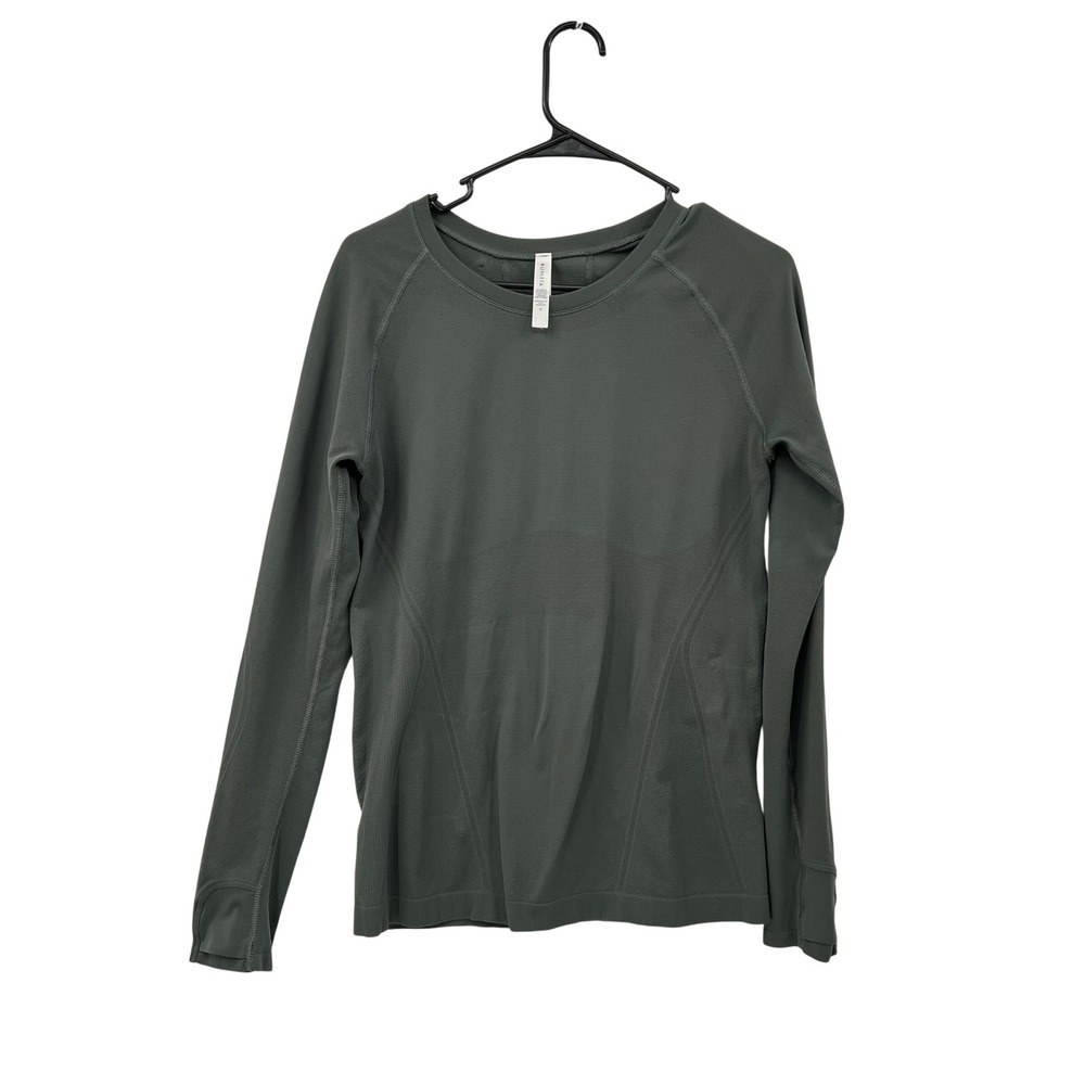 Athleta Long Sleeve Athletic Top Green Thumbholes Breathable Activewear‎ M